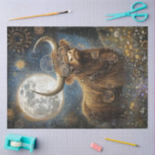 Decoupage Steampunk Highland Koe & Moon Tissuepapier (Craft)