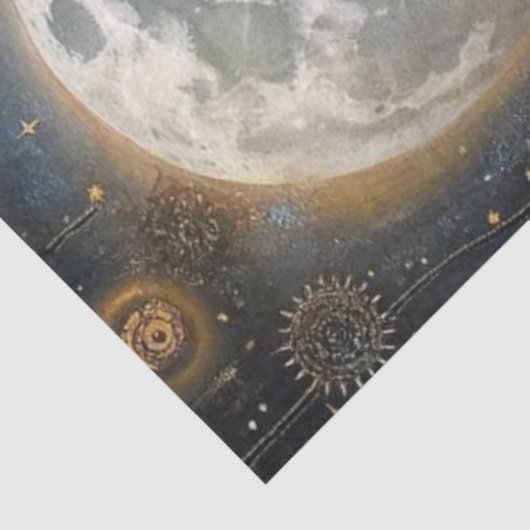 Decoupage Steampunk Highland Koe & Moon Tissuepapier (Detail)