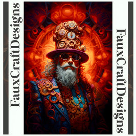 Decoupage Steampunk Hippie Man Faux Inkt 034 Tissuepapier