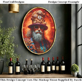 Decoupage Steampunk Hippie Man Faux Inkt 034 Tissuepapier