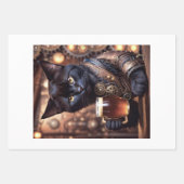 Decoupage - Steampunk kat drinkend bier - Inpakpapier Vel (Voorkant 2)