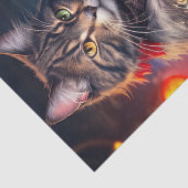 Decoupage - Steampunk kat gitaar spelen - Tissuepapier (Detail)