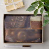 Decoupage - Steampunk kat met bier - Tissuepapier (Geschenk)