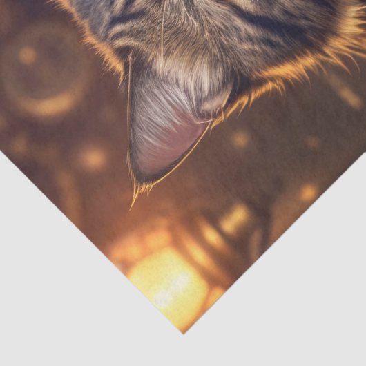 Decoupage - Steampunk kat met bier - Tissuepapier (Detail)