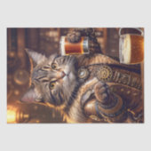 Decoupage - Steampunk kat met bier - Tissuepapier (Voorkant)