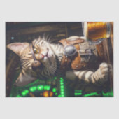 Decoupage - Steampunk kat met bier - Tissuepapier (Voorkant)