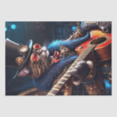 Decoupage - Steampunk kat met hoge hoed & gitaar - Tissuepapier (Voorkant)