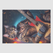 Decoupage - Steampunk kat speelt gitaar -  Tissuepapier (Voorkant)