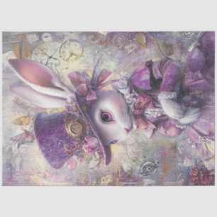 Decoupage Steampunk Konijn Alice Wonderland Tissuepapier