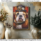 Decoupage Steampunk Koninklijk Brits Bulldog Links Tissuepapier