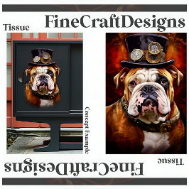 Decoupage Steampunk Koninklijk Britse Bulldog Righ Tissuepapier