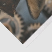 Decoupage Steampunk langharige rode vos Tissuepapier (Detail)