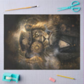 Decoupage Steampunk Leeuw ingewikkelde versnelling Tissuepapier (Craft)
