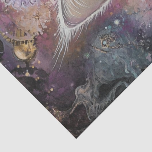 Decoupage Steampunk Levendige Gekleurde Kat Tissuepapier (Detail)