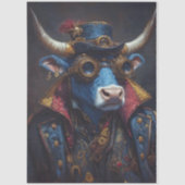 Decoupage Steampunk Mechanical Vintage Bull Tissuepapier (Voorkant)