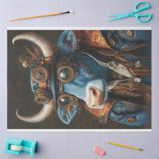 Decoupage Steampunk Mechanische  Bull Tissuepapier (Craft)