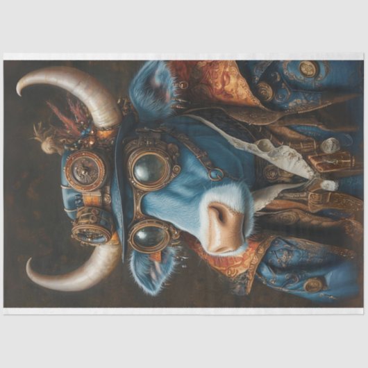 Decoupage Steampunk Mechanische Bull Tissuepapier (Voorkant)