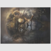 Decoupage Steampunk Mechanische Monarch Leeuw Tissuepapier (Voorkant)