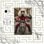 Decoupage Steampunk Motorcycle Riding Poodle Tissuepapier