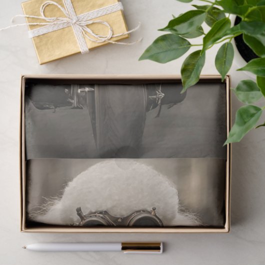 Decoupage Steampunk Motorcycle Riding Poodle Tissuepapier (Geschenk)