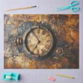 Decoupage Steampunk Patina Rusted Roman Clock Tissuepapier (Craft)