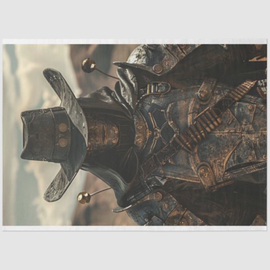 Decoupage Steampunk Rodeo Rider Tissuepapier (Voorkant)