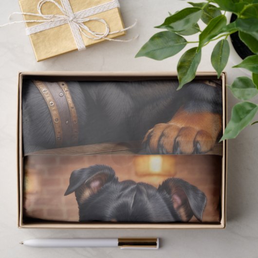 Decoupage - Steampunk rottweiler hond en bier - Tissuepapier (Geschenk)