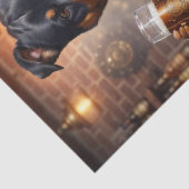 Decoupage - Steampunk rottweiler hond en bier - Tissuepapier (Detail)