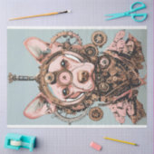 Decoupage Steampunk Roze Hond genaamd Pawsworth Tissuepapier (Craft)