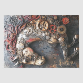 Decoupage Steampunk Rust Horse met Gears Tissuepapier