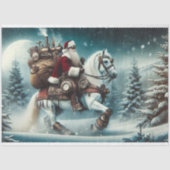 Decoupage Steampunk Santa Riding White Horse Tissuepapier (Voorkant)