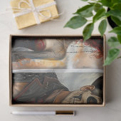 Decoupage Steampunk Skelet Duo 11x14 Canvas Tissuepapier (Geschenk)