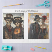 Decoupage Steampunk Skelet Duo 11x14 Canvas Tissuepapier (Craft)