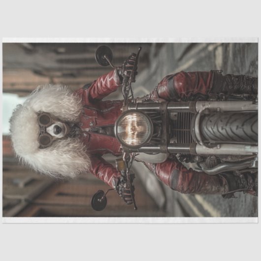 Decoupage Steampunk Standaard Poedel Biker Tissuepapier (Voorkant)