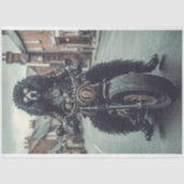 Decoupage Steampunk Standaard Poedel Rijden Fiets Tissuepapier (Voorkant)