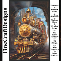 Decoupage Steampunk Stoomtrein Faux Ink 037