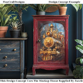 Decoupage Steampunk Stoomtrein Nep Inkt 037 Tissuepapier