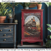 Decoupage Steampunk Trein Loco Faux Mozaïek 039 Tissuepapier