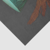 Decoupage Steampunk Uil Blauwgroen & Geveerd Pet Tissuepapier (Detail)