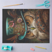 Decoupage Steampunk Uil Donkere achtergrond Tissuepapier (Craft)