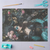 Decoupage Steampunk Valentijn Paar Blauwgroen Zwar Tissuepapier (Craft)