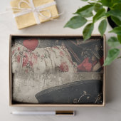 Decoupage Steampunk Valentijn Paar Rood Zwart Tissuepapier (Geschenk)