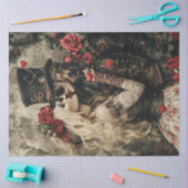 Decoupage Steampunk Valentijn Paar Rood Zwart Tissuepapier (Craft)