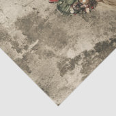 Decoupage Steampunk Valentijn Paar Rood Zwart Tissuepapier (Detail)