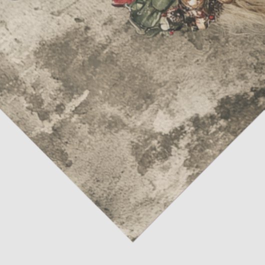 Decoupage Steampunk Valentijn Paar Rood Zwart Tissuepapier (Detail)