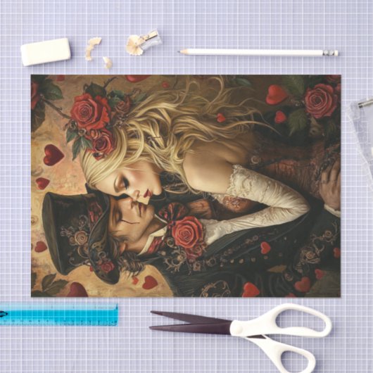 Decoupage Steampunk Valentijn Romantisch paar Tissuepapier (Craft)