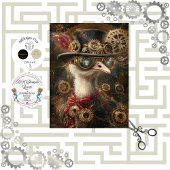 Decoupage Steampunk versierd struisvogel Tissuepapier