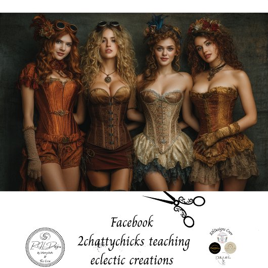Decoupage Steampunk Victoriaans Mode Vrouwen Corse Tissuepapier