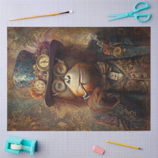 Decoupage Steampunk Victoriaans Monkey Tissuepapier (Craft)