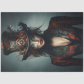 Decoupage Steampunk Victoriaans Mooie Vrouw Tissuepapier (Voorkant)